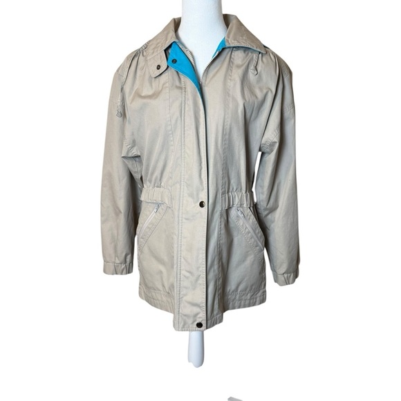 London Fog Women's All Weather Jacket Coat Hood Small Water Repellant Neutral - Picture 1 of 12